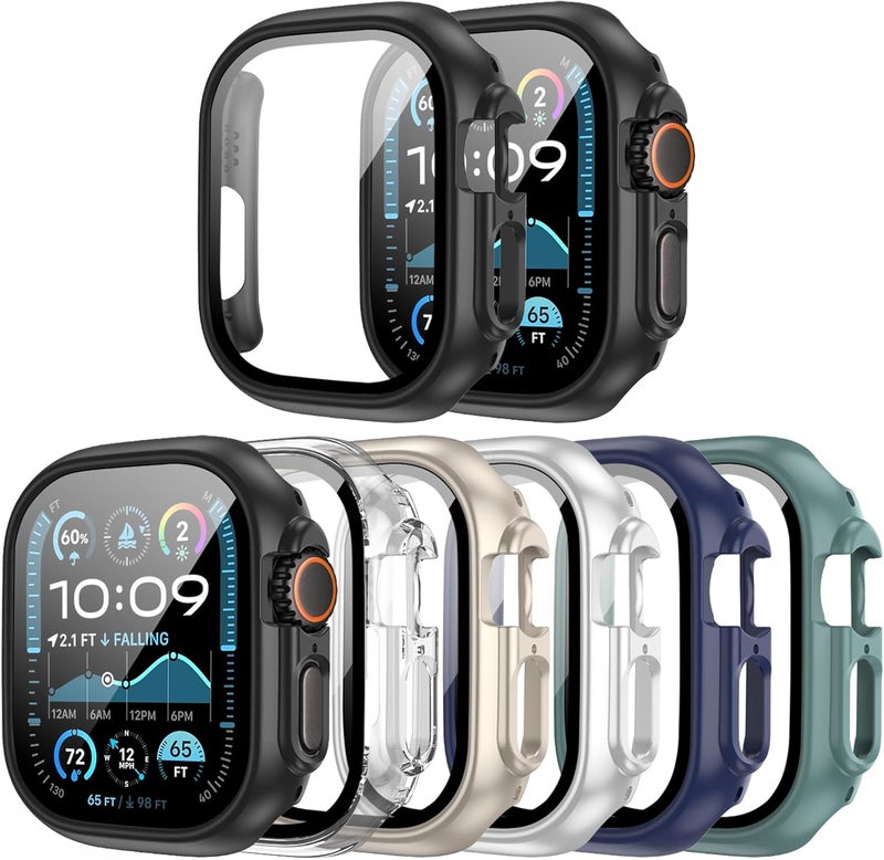 JERXUN Case for Apple Watch Ultra 3/2/1 Screen Protector with Tempered Glass Protection Hard PC Bumper Cover for iWatch 49mm Accessories - Image 1